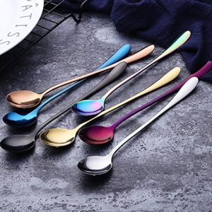 Long-handled ice tea spoon, cocktail stir spoons, stainless steel coffee spoons, ice cream scoop Set of 8