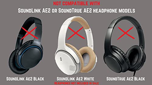 Replacement AE2 Ear Pads/Soundtrue Ear Pads and V2 AE2 Headband/SoundTrue Headband Cushion. Compatible with Bose Around-Ear 2 (AE2), SoundLink Around-Ear 1 and SoundTrue Around-Ear 1 Headphones