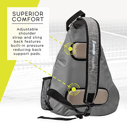 Franklin Sports Pickleball Bag - Men's and Women's Pickleball Backpack - Adjustable Sling Bag - Official Bag of U.S Open Pickleball Championships - Gray/Gray