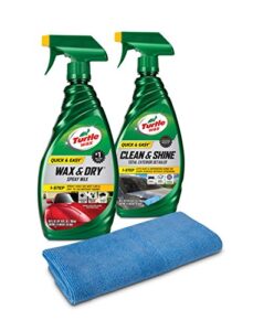 turtle wax 50835 quick & easy wax and detailer kit with microfiber towel