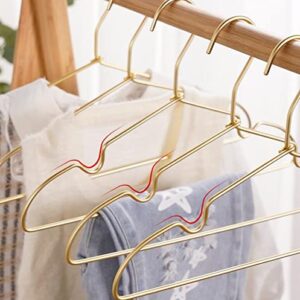 Koobay 12.5” Gold Matt Metal Coat Hanger, 30PCS, Children Standard Suit Hanger, Clothes Hangers for Closet Organization Notches Satin Matt