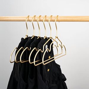 Koobay 12.5” Gold Matt Metal Coat Hanger, 30PCS, Children Standard Suit Hanger, Clothes Hangers for Closet Organization Notches Satin Matt