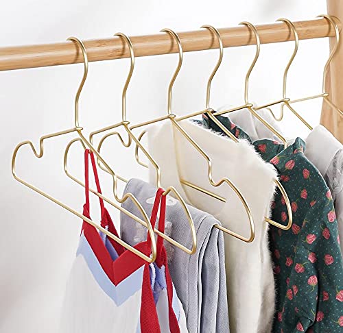 Koobay 12.5” Gold Matt Metal Coat Hanger, 30PCS, Children Standard Suit Hanger, Clothes Hangers for Closet Organization Notches Satin Matt