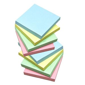 sticky notes, memo self-stick 8 pads/pack,100 sheets/pad, 3 inch x 3 inch, squares 4 colors child fresh easy post