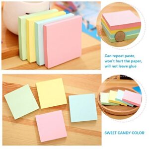 Sticky Notes, Memo Self-Stick 8 Pads/Pack,100 Sheets/Pad, 3 inch X 3 inch, Squares 4 Colors Child Fresh Easy Post