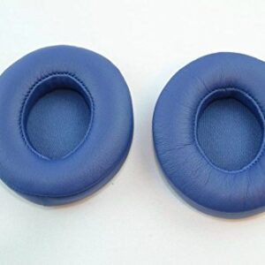 JahyShow Professional Ear Pads Cushions Replacement, Protein Leather/Memory Foam Ear Cushion Pads Cover Ear Cups for Beats Solo 2/2.0 Wired On-Ear Headphones (Blue)
