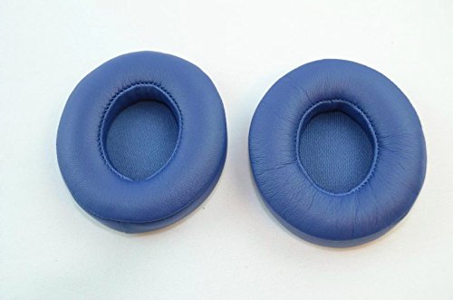 JahyShow Professional Ear Pads Cushions Replacement, Protein Leather/Memory Foam Ear Cushion Pads Cover Ear Cups for Beats Solo 2/2.0 Wired On-Ear Headphones (Blue)