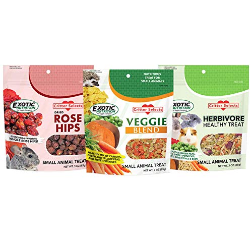 Exotic Nutrition Herbivore Treats (3 Pack) - for Guinea Pigs, Rabbits, Hamsters, Gerbils & More