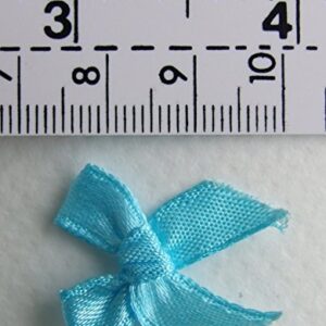 100 White Satin Ribbon Bows Mini Embellishment Craft Artificial Applique Wedding Ribbon Size 7 mm.