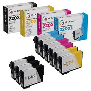 ld products remanufactured replacement for epson 220xl ink cartridges 220 xl (3 t220xl120 black 2 t220xl220 cyan 2 t220xl320 magenta 2 t220xl420 yellow 9-pack) for xp-320 xp 420 wf-2650 wf2660 wf-2750