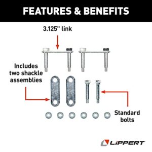 Lippert Trailer Axle Attaching Parts (AP) Suspension Kit for 2,000-7,000-lb. Double-Eye Single Axles - No Equalizer