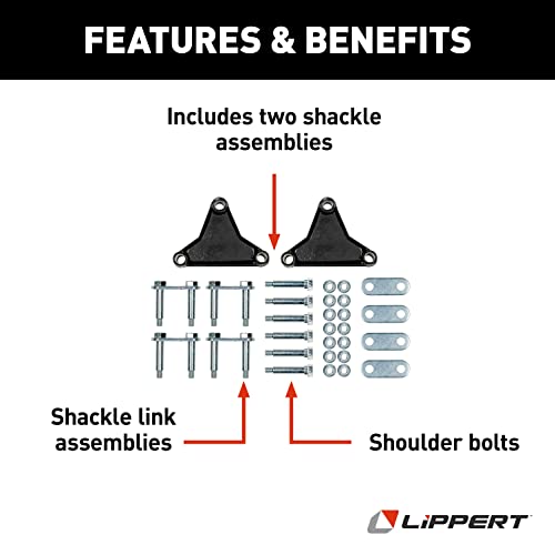 Lippert Trailer Axle Attaching Parts (AP) Suspension Kit for 2,000-7,000-lb. Double-Eye Tandem Axles - Tall Equalizer, Standard Bolts