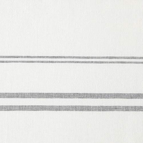 Rivet Maxwell Stripe Garment Washed Linen/Cotton Duvet Set - Gray Stripe - Full/Queen