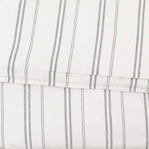 Rivet Maxwell Stripe Garment Washed Linen/Cotton Duvet Set - Gray Stripe - Full/Queen
