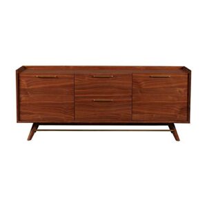 unique furniture 71" 3-section wood sideboard in walnut