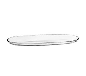 barski - european glass - oval - serving tray - platter - 16" long, 4.5" wide - made in europe