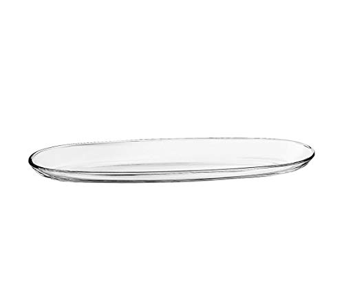 Barski - European Glass - Oval - Serving Tray - Platter - 16" Long, 4.5" Wide - Made in Europe