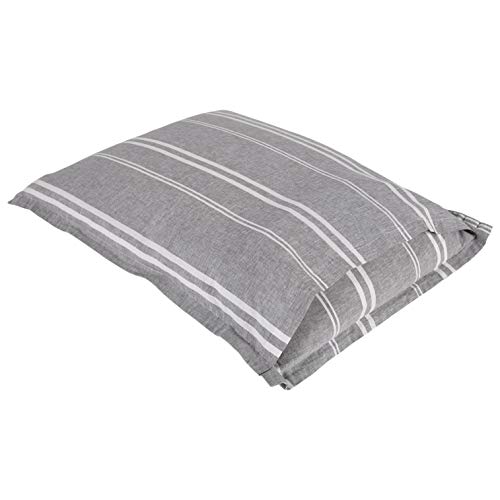 Rivet Classic Maxwell Garment- Washed Stripe Full/Queen Duvet Cover Set, 90" x 90", Gray with White Stripe