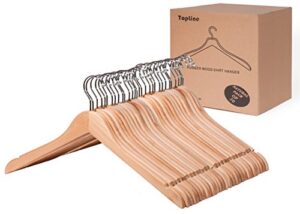 topline classic wood shirt hangers - 30-pack (natural finish)