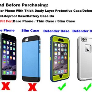 Yuzihan Fit for iPhone 13 Mini 12 Mini iPhone SE 2020 4.7 Inch iPhone 7 6S 6 8 Belt Holster Pouch Premium Leather Fit with Thick Defender Case/Protective Case/Hybrid Armor Case/Battery Case On