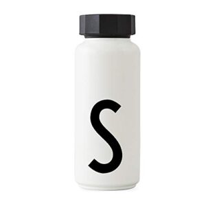 design letters personal thermo/insulated bottle (white) - s - bpa-free double walled vacuum, stainless steel, nordic design, keeps cold for up to 24 hrs/hot up to 12 hrs, 500 ml, leak-proof, 280 g.