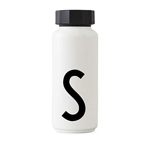 Design Letters Personal Thermo/Insulated Bottle (White) - S - BPA-free double walled vacuum, stainless Steel, Nordic design, Keeps Cold for up to 24 Hrs/Hot up to 12 Hrs, 500 ml, Leak-proof, 280 g.