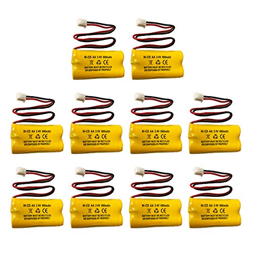 2.4V 600MAH NiCd Exit Sign Emergency Light Battery Replacement (10 Pack)