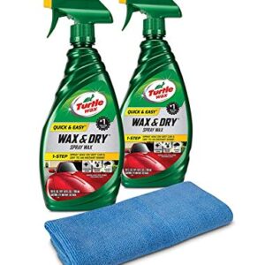 Turtle Wax 50834 1-Step Wax & Dry-26 oz. Double Pack with Microfiber Towel, 52. Fluid_Ounces, 2 Pack