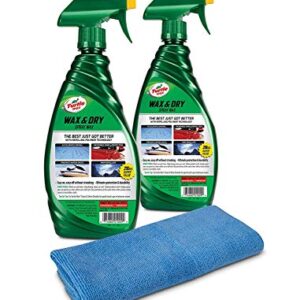 Turtle Wax 50834 1-Step Wax & Dry-26 oz. Double Pack with Microfiber Towel, 52. Fluid_Ounces, 2 Pack