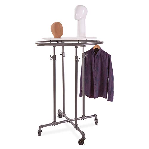 Econoco PSRD36 Adjustable Height Pipeline Round Garment Rack, 36" Dia.