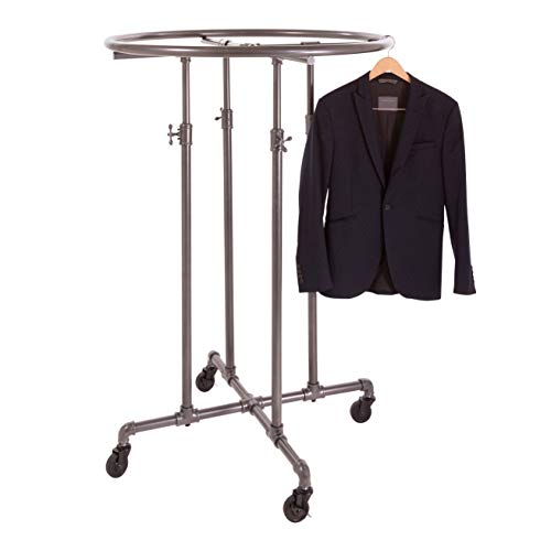 Econoco PSRD36 Adjustable Height Pipeline Round Garment Rack, 36" Dia.