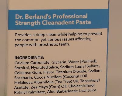Dr. B Dental Solutions Cleanadent Denture and Gum Toothpaste, Removes Odors Stains Adhesives, Mouth Cleaning Paste, 4 oz