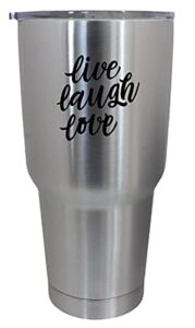 epic designs cups drinkware tumbler sticker - live laugh love - funny inspirational cool sticker decal