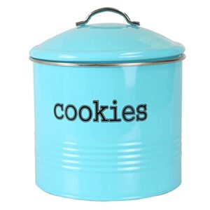 home basics 4.2 liter large cookie jar (turquoise) cookie jars for kitchen counter | cute cookie jar with lid