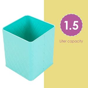 Home Basics Tin Kitchen Food Storage Organization Canister Collection (Utensil Holder, Turquoise)