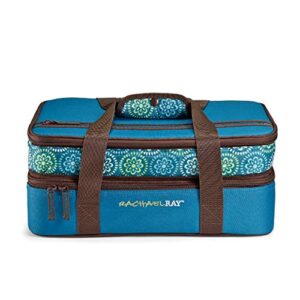 rachael ray expandable insulated casserole carrier with dish storage, delivery bag, casserole for hot or cold food