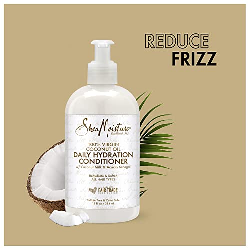 SheaMoisture 100% Virgin Coconut Oil Daily Hydration Shampoo & Conditioner | 13 fl. oz. Each
