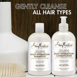 SheaMoisture 100% Virgin Coconut Oil Daily Hydration Shampoo & Conditioner | 13 fl. oz. Each