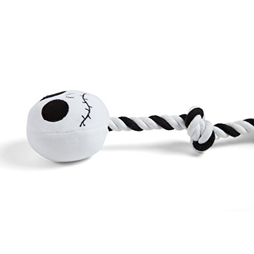 Disney Nightmare Before Christmas Pumpkin King Rope Tug Chew Dog Toy, Two Built-in Squeakers, Multi-Sensory Toy