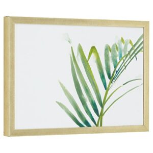 Amazon Brand – Rivet Modern Right Facing Palm Frond Leaf Print Framed Wall Art Decor - 15 x 21 Inch Frame, Wood-Tone