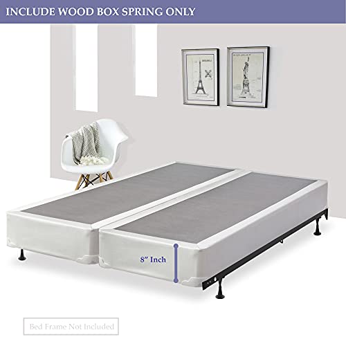 Continental Sleep 8-Inch Wood Split Traditional Box Spring/Foundation for Mattress Set, Full, Beige