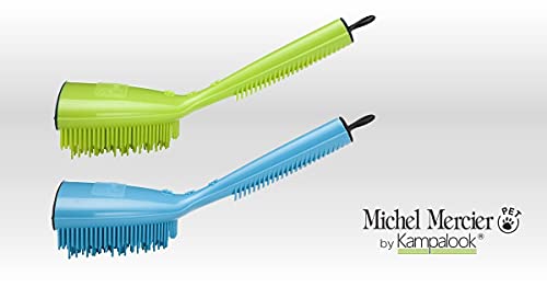 Michel Mercier Grooming Brush -Pet Brush Dog and Cat Brush for Shedding Grooming Pet Hair Brush for Long/Short Haired - Free Tick Remover Tool Included (Fine & Regular Coat)