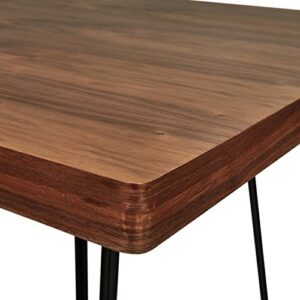 Amazon Brand – Rivet Industrial Mid-Century Modern Hairpin Dining Table, 70.9"L, Walnut and Black