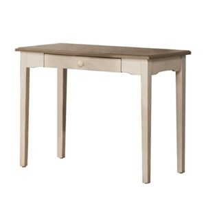 hillsdale furniture clarion, gray wood top/sea white base desk/table, distressed