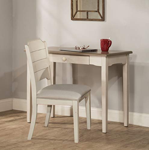 Hillsdale Furniture Clarion, Gray Wood Top/Sea White Base Desk/Table, Distressed