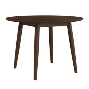 amazon brand – rivet mid-century round wood dining table, 42"w, chestnut