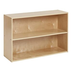 ecr4kids streamline 2-shelf storage cabinet, 24in, kid's bookshelf, natural