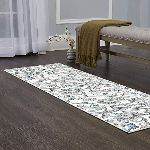 Home Dynamix Boho Odesa Runner Area Rug 1'6"x7'2", Ikat Ivory/Blue