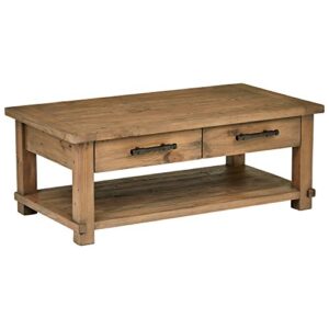 amazon brand – stone & beam ferndale rustic coffee table, 51"w, sandstone