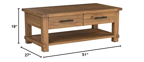 Amazon Brand – Stone & Beam Ferndale Rustic Coffee Table, 51"W, Sandstone